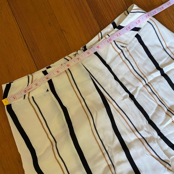 🌻Anthropologie White Striped Whited Wide Leg Pants - Picture 10 of 12